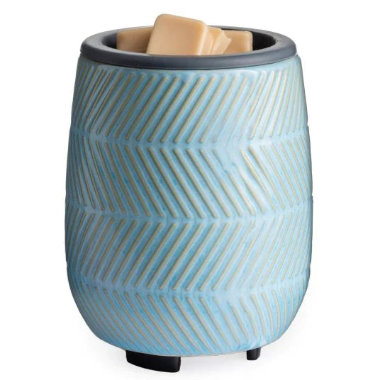 Blue Herringbone - Flip Dish Electric Wax Melt Warmer