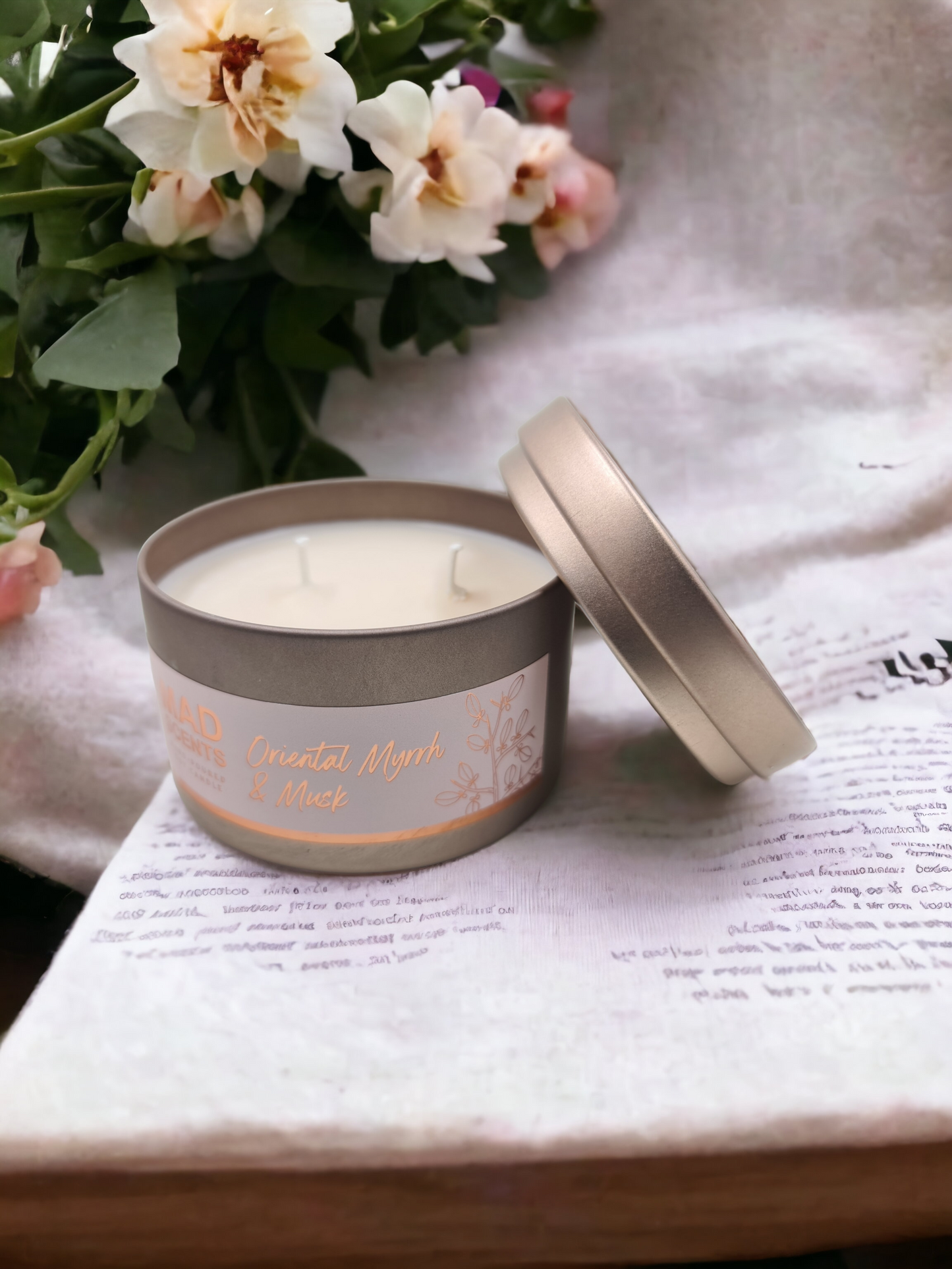 Oriental Myrrh & Musk - Large Tin Candle (Copper)