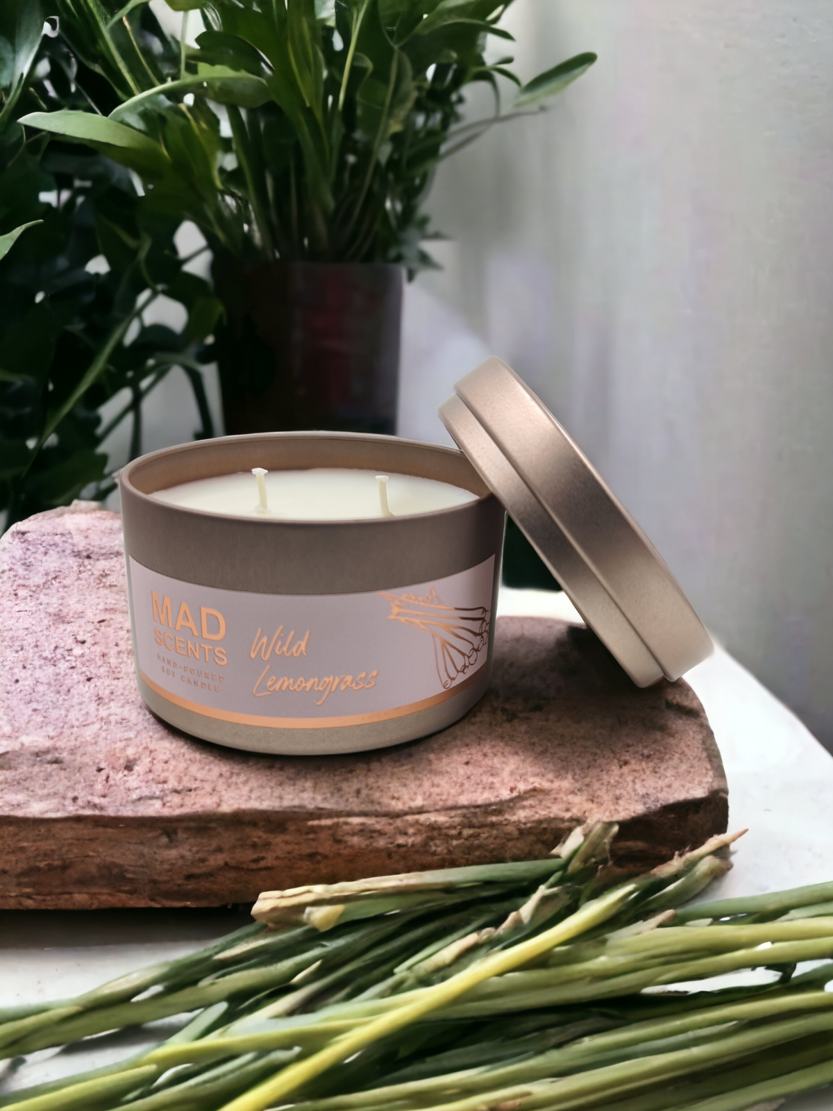 Wild Lemongrass - Large Tin Candle (Copper)
