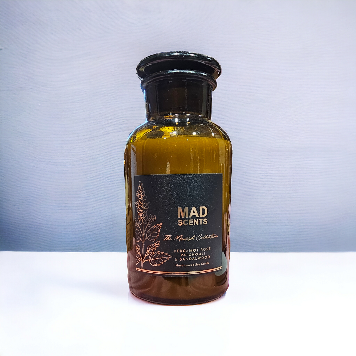 Bergamot Rose Patchouli & Sandalwood Modish Apothecary Candle (wood wick)
