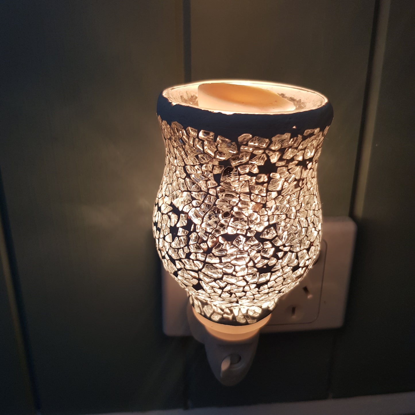 Silver Glass Mosaic Plug-In Warmer
