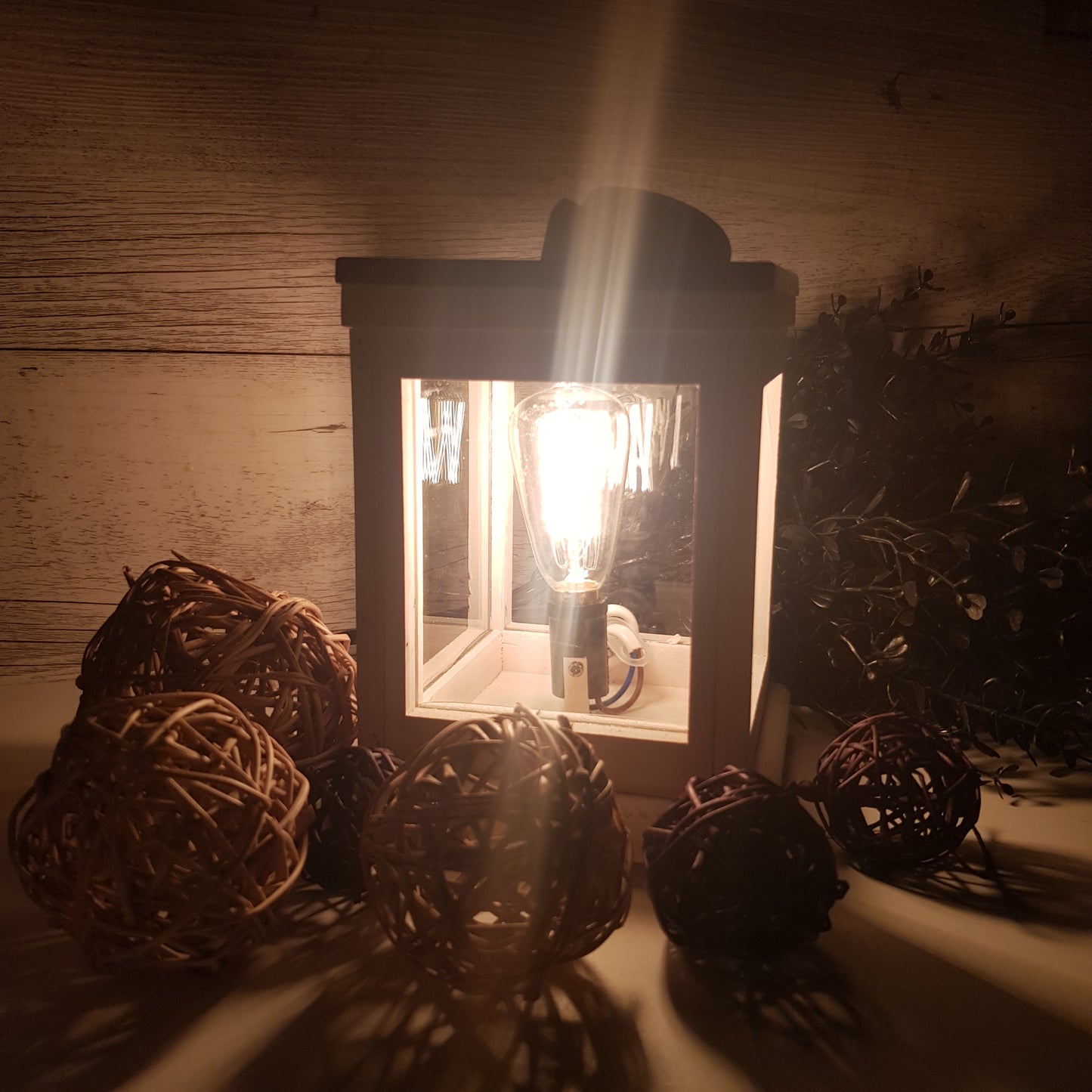 Weathered White Edison Electric Warmer