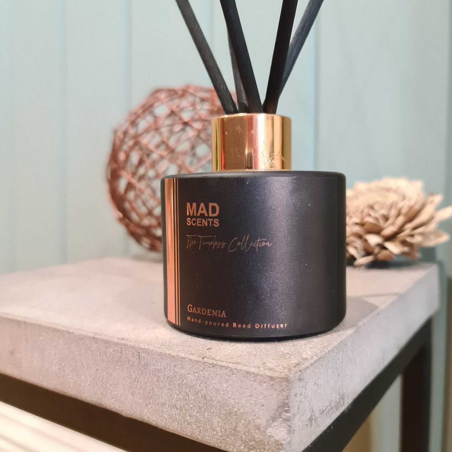 Rose Geranium - Timeless Matte Black Reed Diffuser (120ml)