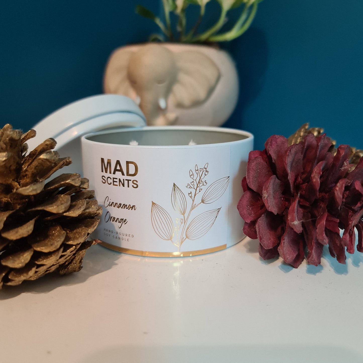 Cinnamon Orange - Large Tin Candle (White)