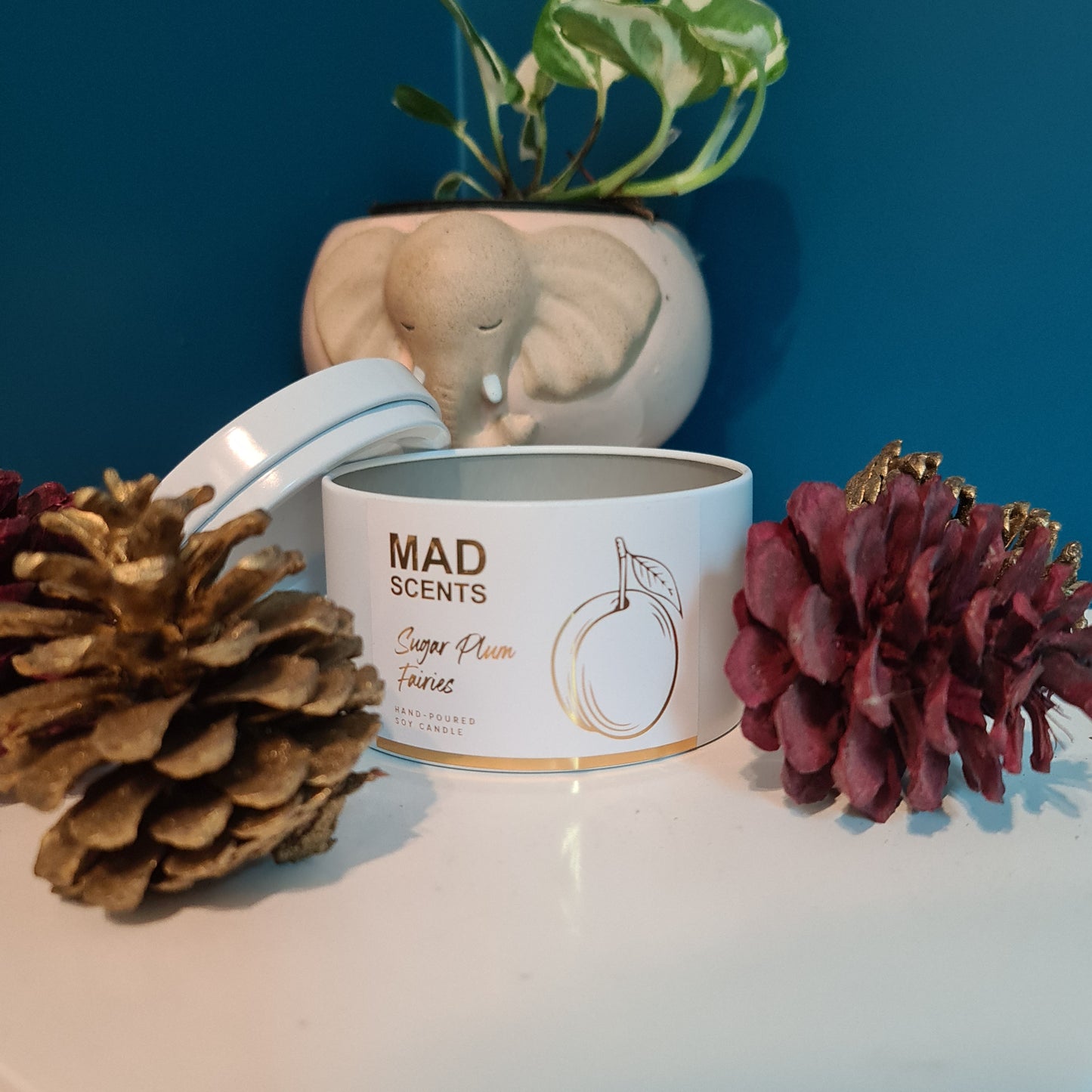 Sugar Plum Fairies - Large Tin Candle (White)