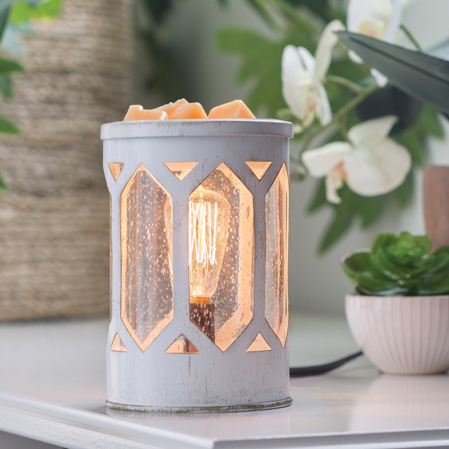 White Edison Electric Warmer