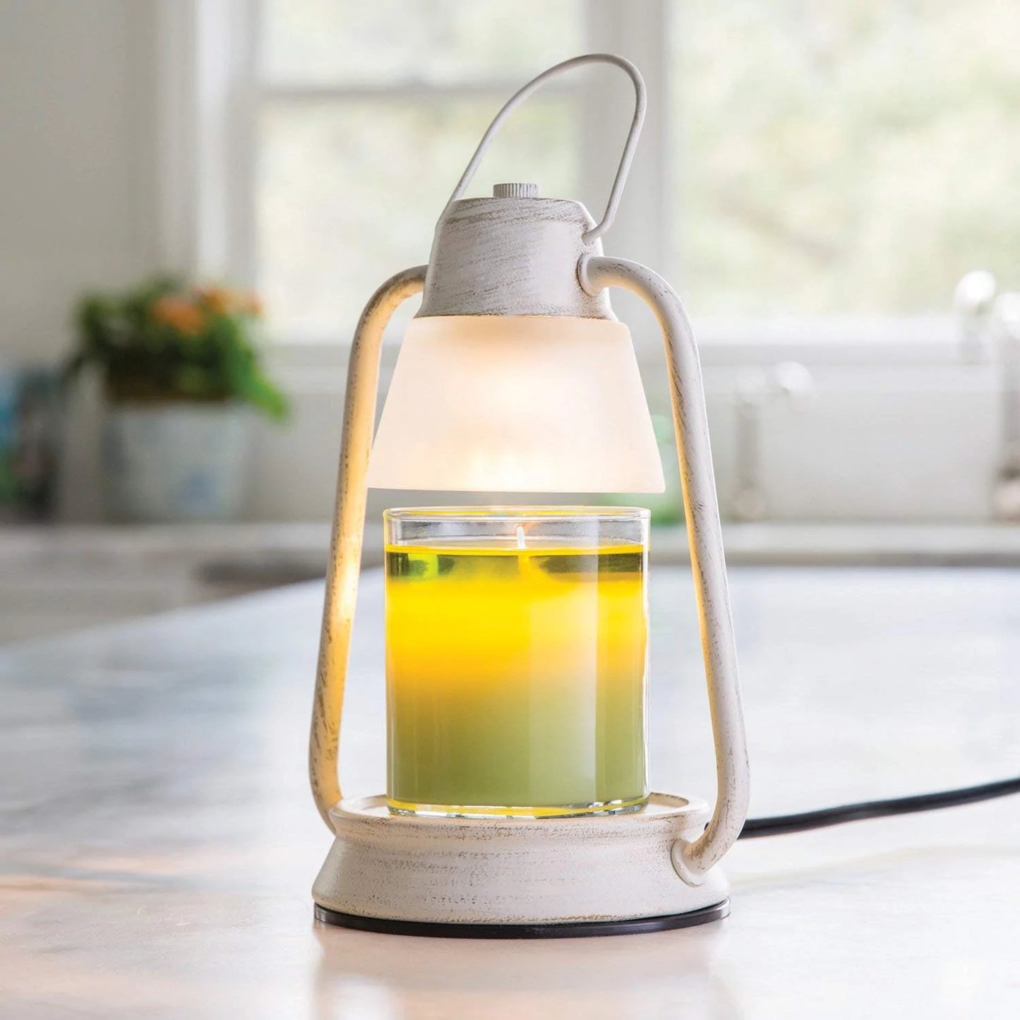 White Beacon Candle Warmer Lantern