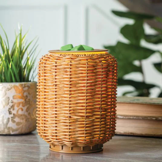 Wicker Lantern Electric Warmer