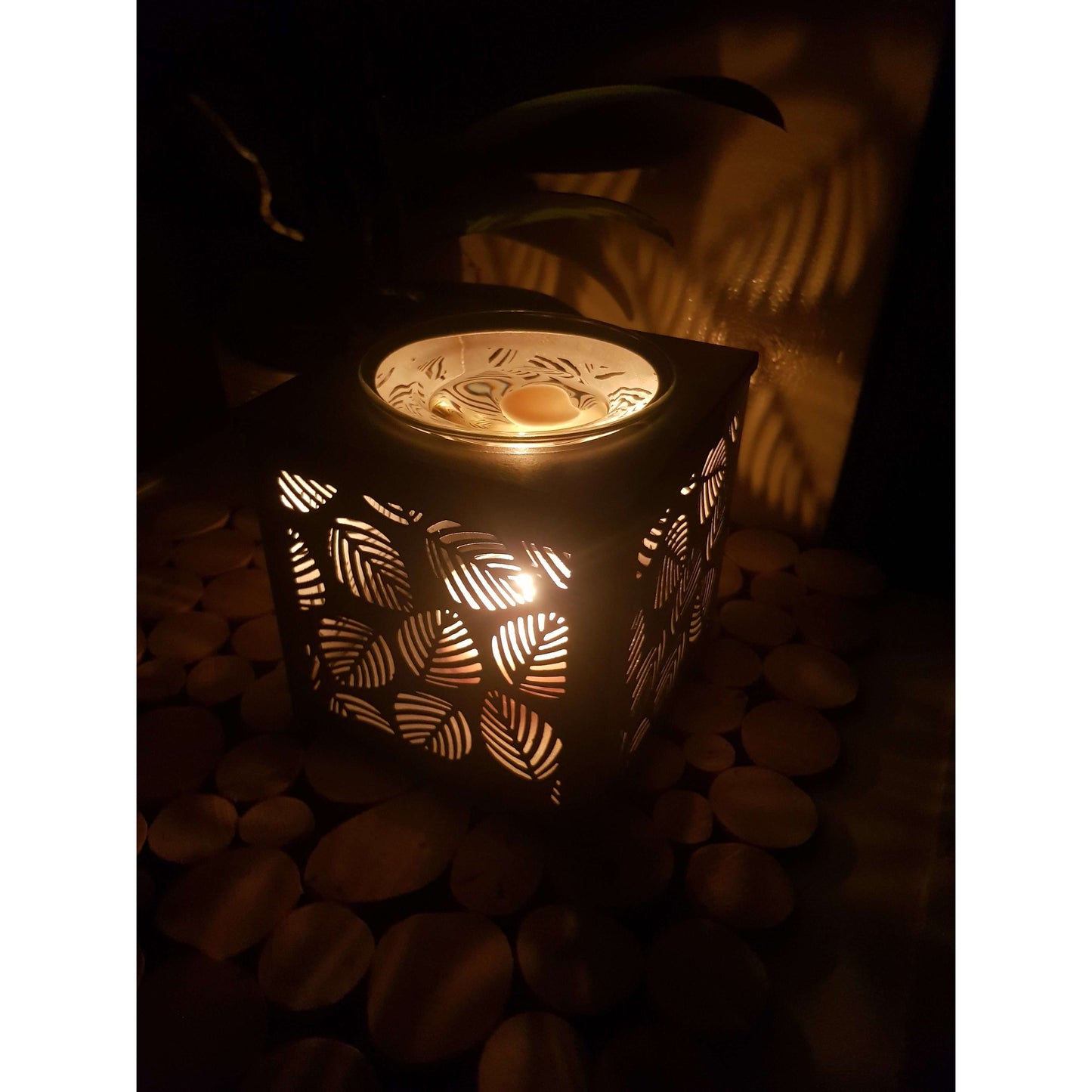 Silver Leaf Metal Tealight Warmer