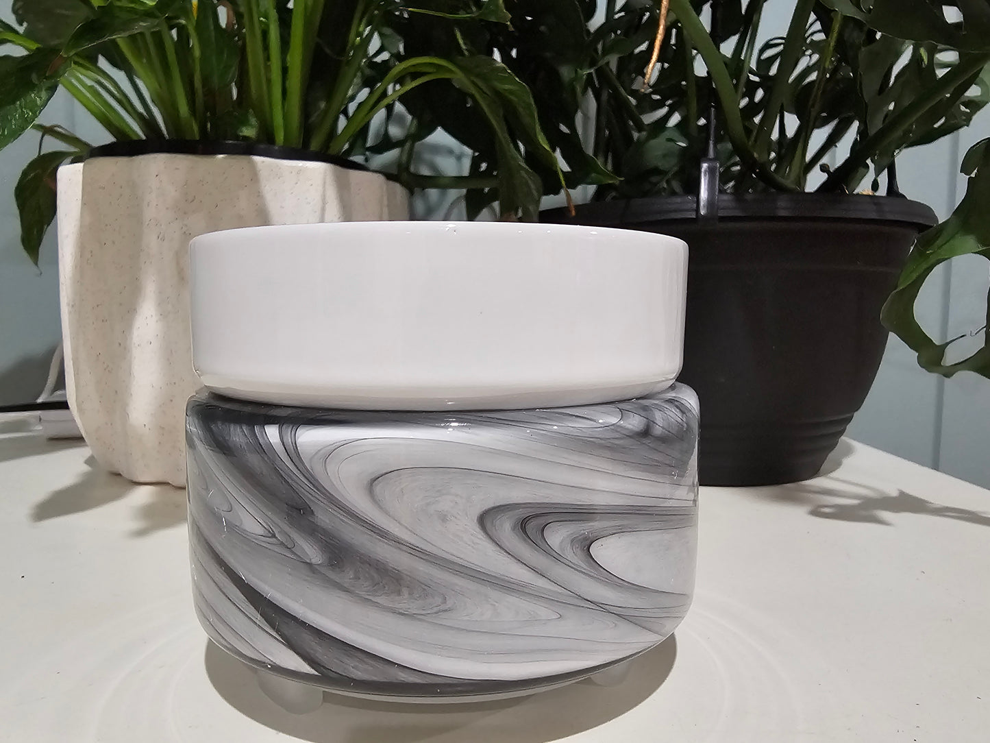 Hand-blown Glass Ceramic Plate Electric Warmer (Grey)