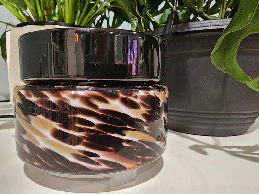 Hand-blown Glass Ceramic Plate Electric Warmer (Leopard)