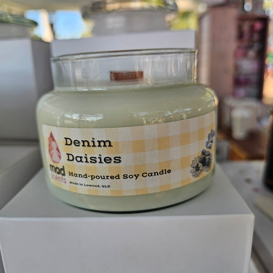 Denim Daisies -  Wood Wick Candle