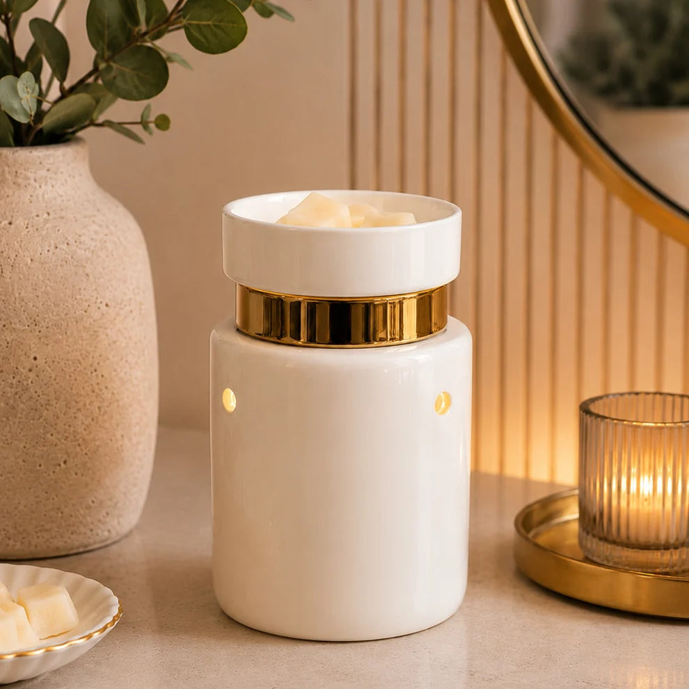 White & Gold Electric Warmer (PREORDER - ARRIVING OCTOBER 2026)
