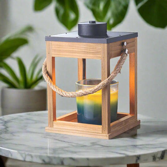 Wood & Rope Candle Warmer Lamp