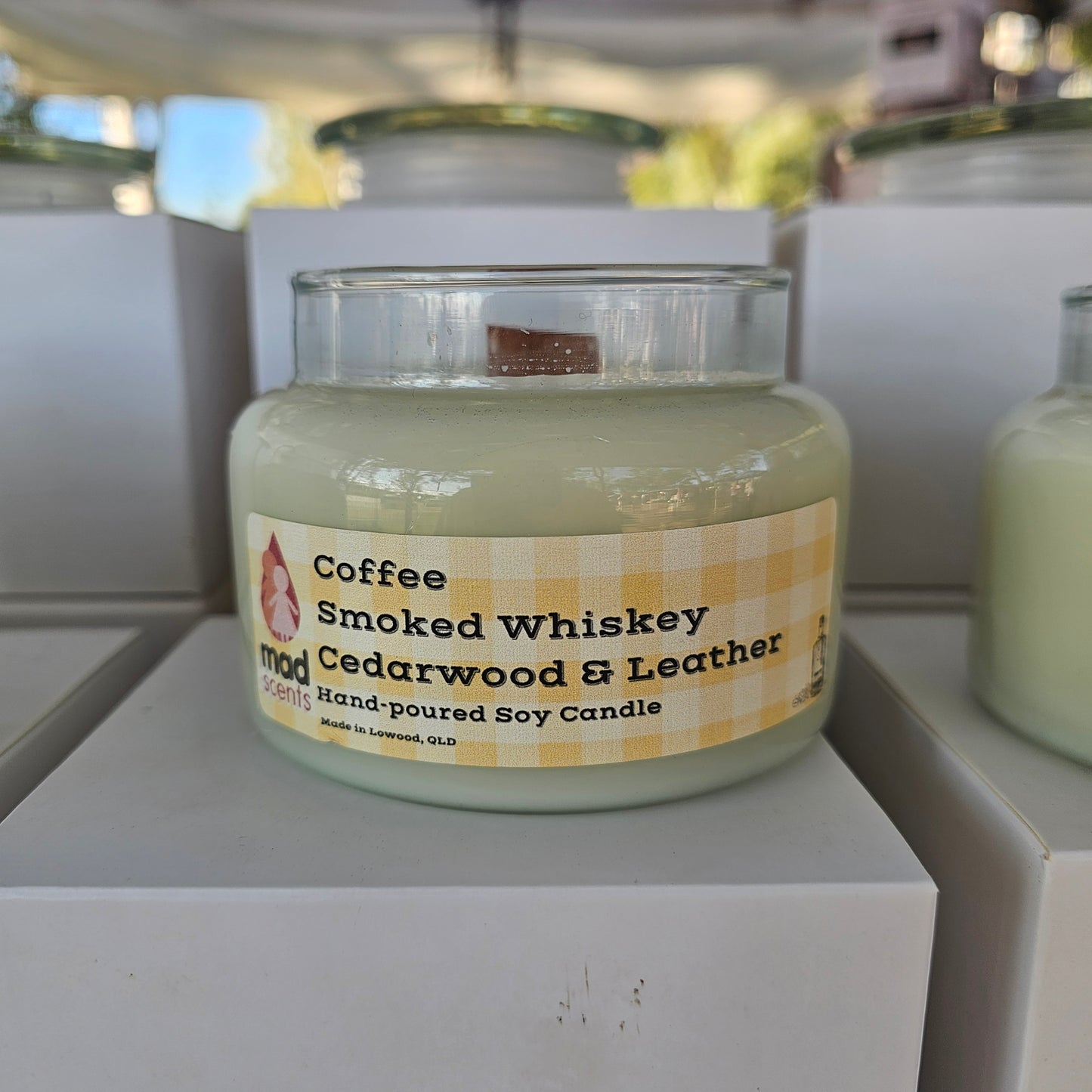Coffee Smoked Whiskey Cedarwood & Leather -  Wood Wick Candle